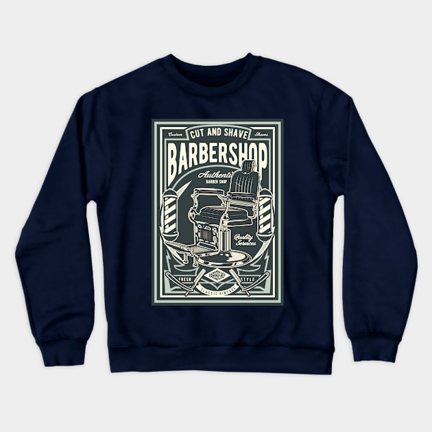 Cut & Shave Barbershop Crewneck Sweatshirt by AtuyaStudio